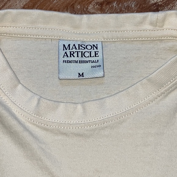 MAISON ARTICLE Unisex T-Shirt, Cream, Size M - Picture 4 of 5